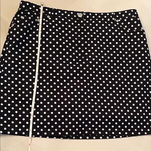 Hearts of Palm Black and White Cotton Polka Dot Mini Skirt with Hidden Shorts